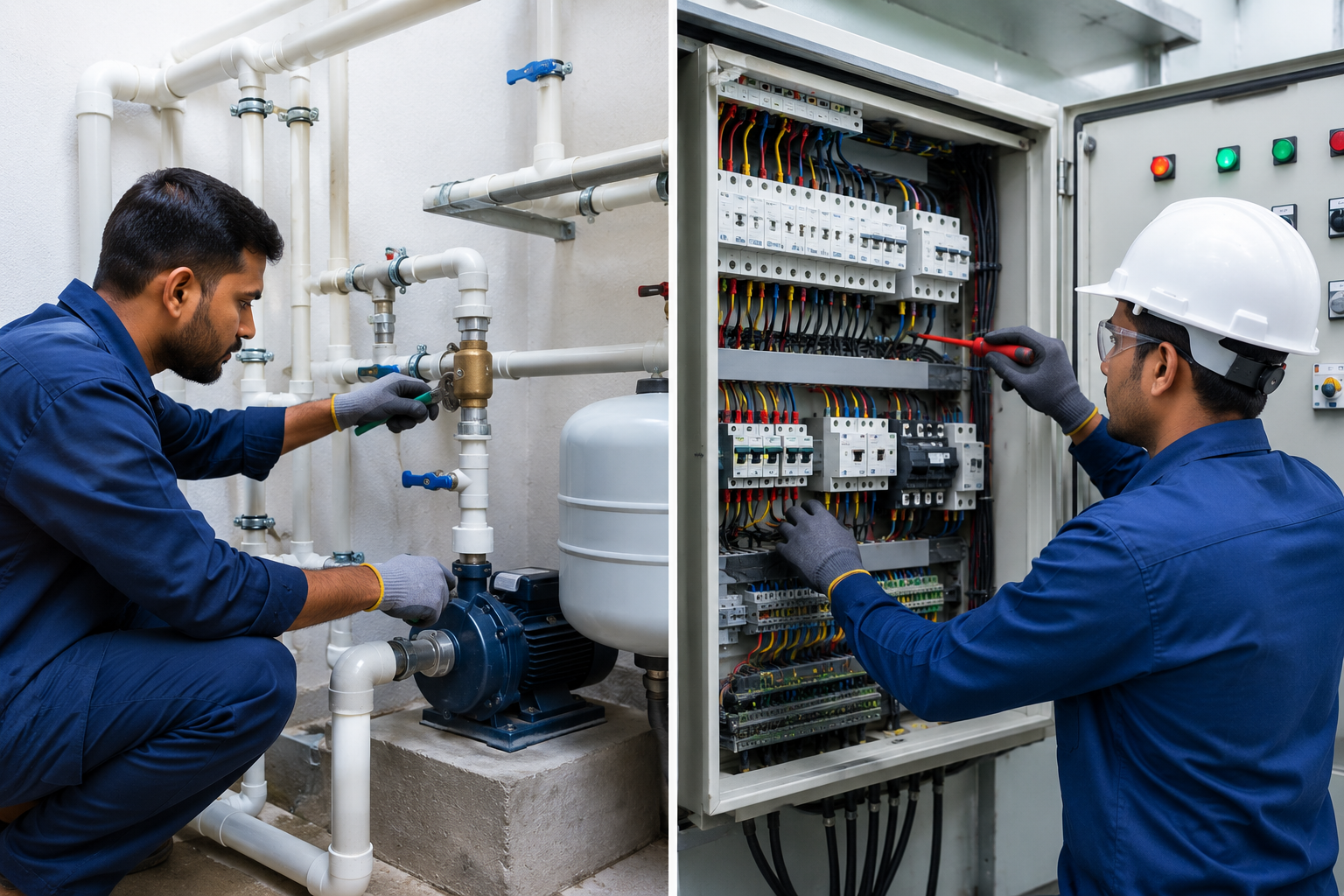 Plumbing and electrical works